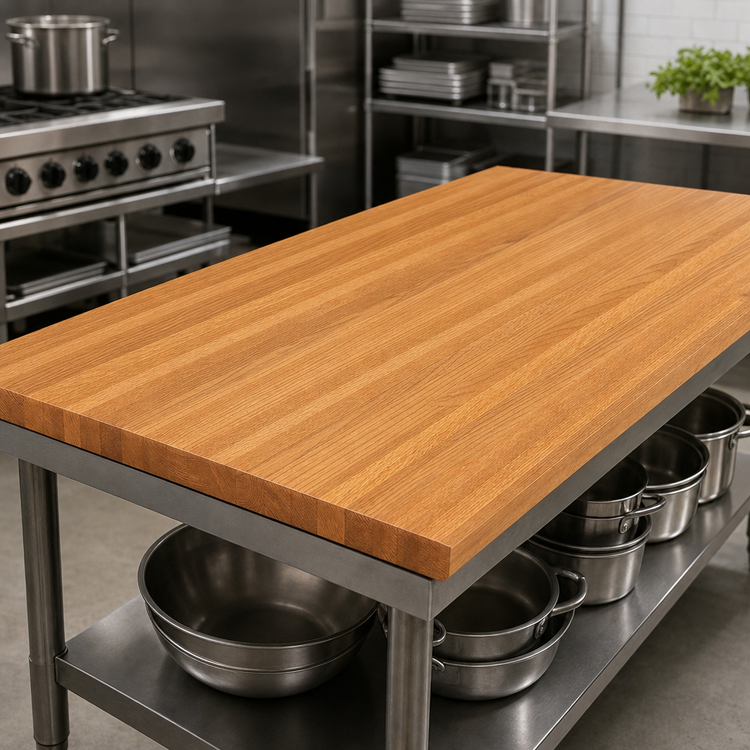 Product image #3 for John Boos Appalachian Red Oak Island Countertop, 84"W x 36"D x 1-1/2" Thick, Penetrating Oil Finish