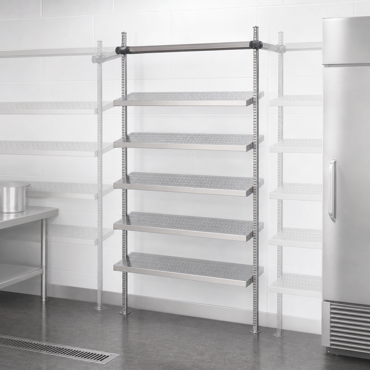 Product image #3 for Quantum 21-Inch Intermediate Overhead Track Shelving Kit with 86-Inch Posts