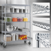 Thumbnail image #3 for EAGLEbrite 4-Tier Wire Dolly Truck Shelving Unit, 60
