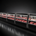 Thumbnail image #3 for Howard-McCray 40E Series 148-1/2-Inch Remote Red Meat Service Case with LED Lighting, Endless Design, Black Exterior, White Interior