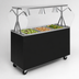Thumbnail image #3 for Vollrath 2-Series Affordable Portable 46-Inch Mobile 3-Pan Non-Refrigerated Cold Food Station with Buffet-Style Acrylic Breath Guard and Open Storage Base, Black