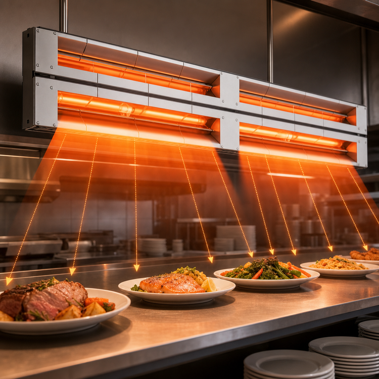 Product image #3 for Hatco Glo-Ray 132-Inch Aluminum Dual Infrared Strip Heater, Unlighted, 7.5 kW, 6-Inch Spacer