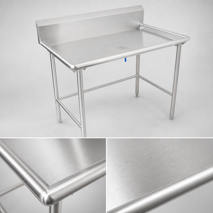 Product image #3 for John Boos 60-7/8-Inch 16-Gauge Stainless Steel Dish Sorting Table with 10-Inch Backsplash