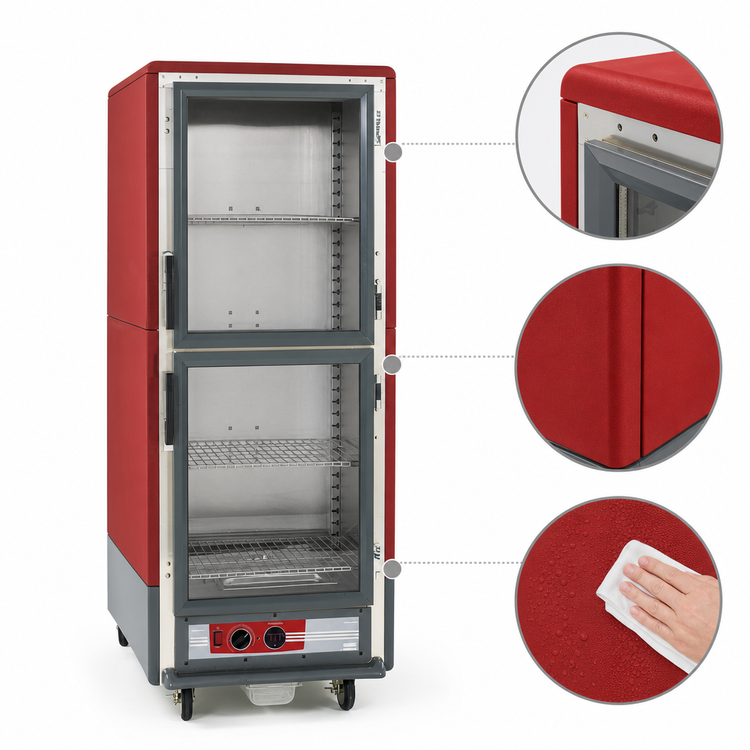 Product image #4 for Metro C5 3 Series Full-Height Heated Holding Cabinet with Dutch Clear Doors, Shelves Only, Lower Wattage