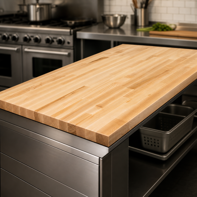 Product image #3 for John Boos Boos Block Blended Edge Grain Maple Kitchen Countertop, 84 x 38 x 1-1/2 Inches, Penetrating Oil Finish