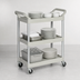Thumbnail image #3 for Rubbermaid Commercial Products 3-Shelf Plastic Utility Bus Cart, Off White, 200 lb. Capacity