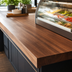 Thumbnail image #3 for Boos Block American Black Walnut Commercial Countertop for Food Displays, 120 x 42 x 3 Inches, Varnique Finish