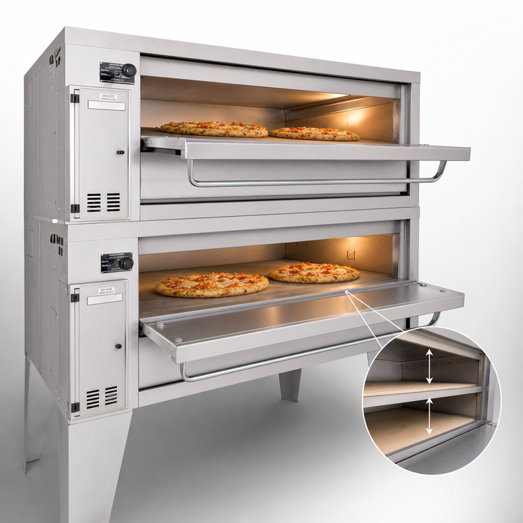 Product image #3 for Bakers Pride Super Deck Series 2-Deck Gas Pizza Deck Oven, 45 Inch x 24.5 Inch Bake Deck, Shallow Depth