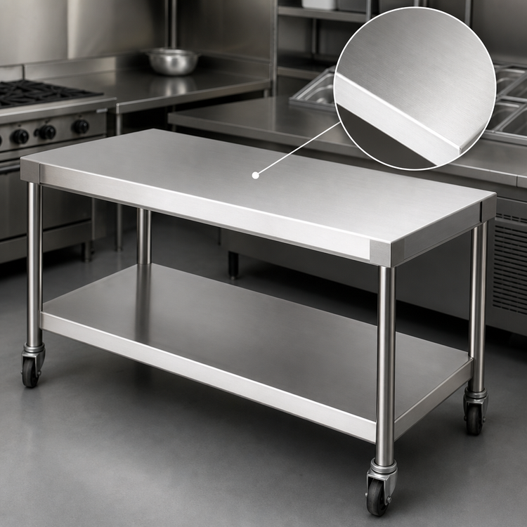Product image #3 for 72-Inch 14-Gauge Stainless Steel Equipment Stand with Open Base and Bottom Shelf