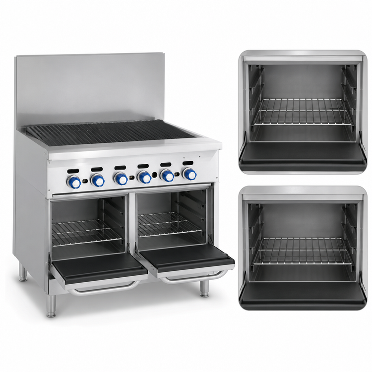 Product image #3 for Imperial Pro Series 48-Inch Gas Charbroiler Range Match with (2) Space Saver Ovens