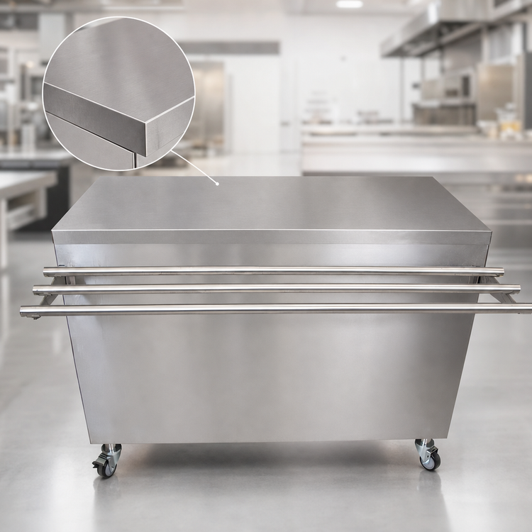 Product image #3 for Stainless Steel Serving Counter Utility Station with Sliding Door and Drop Shelf, 60 x 24 Inches