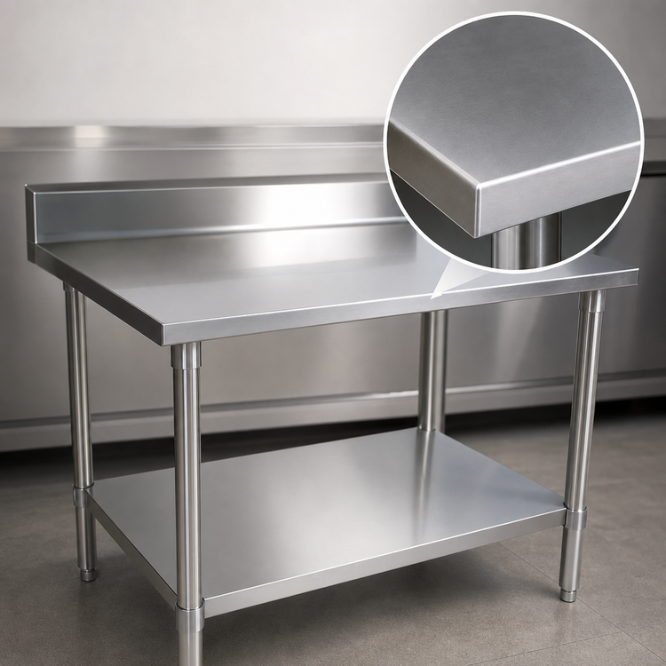 Product image #3 for BK Resources 30" x 30" Corner Stainless Steel Work Table with 5" Backsplash and Galvanized Undershelf