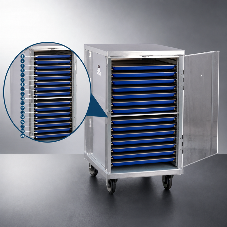 Product image #3 for New Age Half-Height Mobile Enclosed Aluminum Pan Rack for 20 Full-Size 18 x 26 Inch Pans