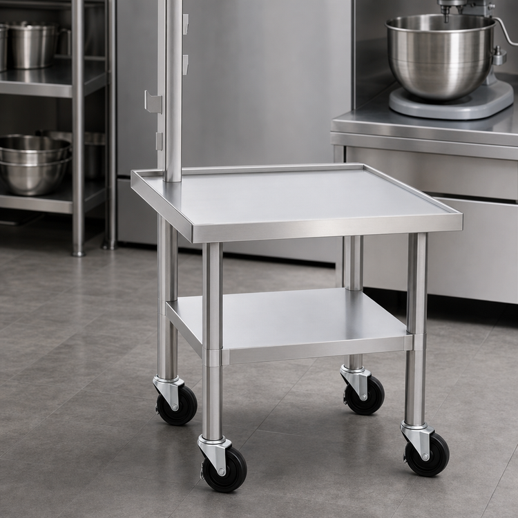 Product image #3 for Duke 30 x 30-Inch, 29-Inch High Stainless Top Open Base Mixer Stand with Adjustable Undershelf