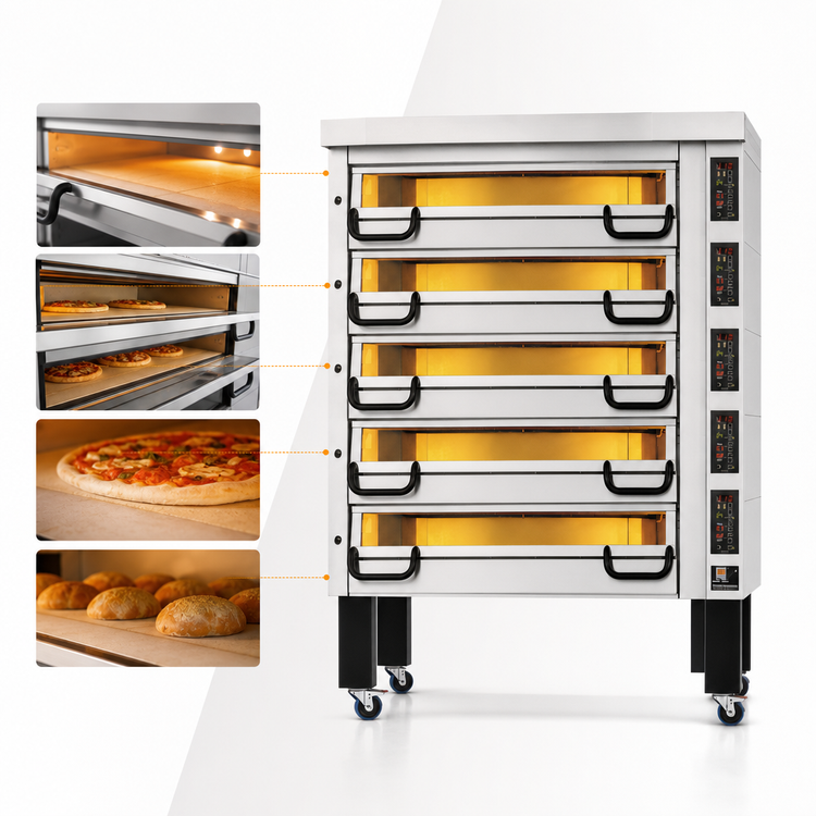 Product image #3 for PizzaMaster PM 845ED 5-Deck Electric Pizza Deck Oven with Ceramic Clay Stones