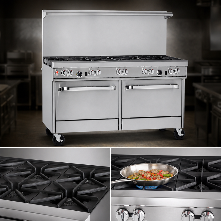 Product image #3 for Southbend Ultimate 60-Inch Gas Restaurant Range with 4 Star/Sauté Burners, 36-Inch Griddle, Standard Oven and Cabinet Base