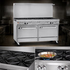 Thumbnail image #3 for Southbend (Middleby) Ultimate 4603DC-3G 60-Inch Gas Restaurant Range, 4 Burners, 36-Inch Griddle, Standard Oven & Cabinet Base