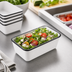 Thumbnail image #3 for American Metalcraft Endurance Rectangular Melamine Serving Bowl, 26 oz., White with Black Rim