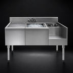 Thumbnail image #3 for Eagle Group 1800 Series BM62-18R 62-Inch Stainless Steel Underbar Beverage Station with Drainboard, Center Ice Bin, and Blender Recess