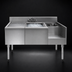 Thumbnail image #3 for 1800 Series 62-Inch Stainless Steel Underbar Beverage Station with Drainboard, Center Ice Bin, and Right Blender Recess