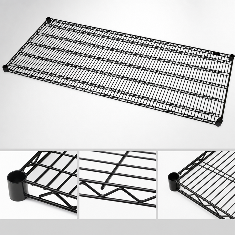 Product image #3 for Quantum 48 Inch W x 30 Inch D Black Epoxy Antimicrobial Wire Shelf