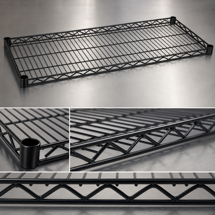 Product image #3 for Eagle Stand-Outs Decorative Wire Shelf with QuadTruss, 72 x 21 Inch, Black Epoxy Finish