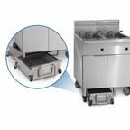 Thumbnail image #3 for Imperial (Middleby) IFSSP275EU Electric 2-Tank Floor Fryer with Built-In Filter, 75 lb. per Tank, Tilt-Up Elements