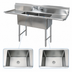 Thumbnail image #3 for 72-Inch Two-Compartment Stainless Steel Sink with Left and Right Drainboards