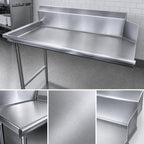 Thumbnail image #3 for Steel Works Stainless SWCDT-60L 60-Inch x 30-Inch Right-to-Left Clean Dish Table, 16-Gauge 304 Stainless Steel, 9.75-Inch Backsplash