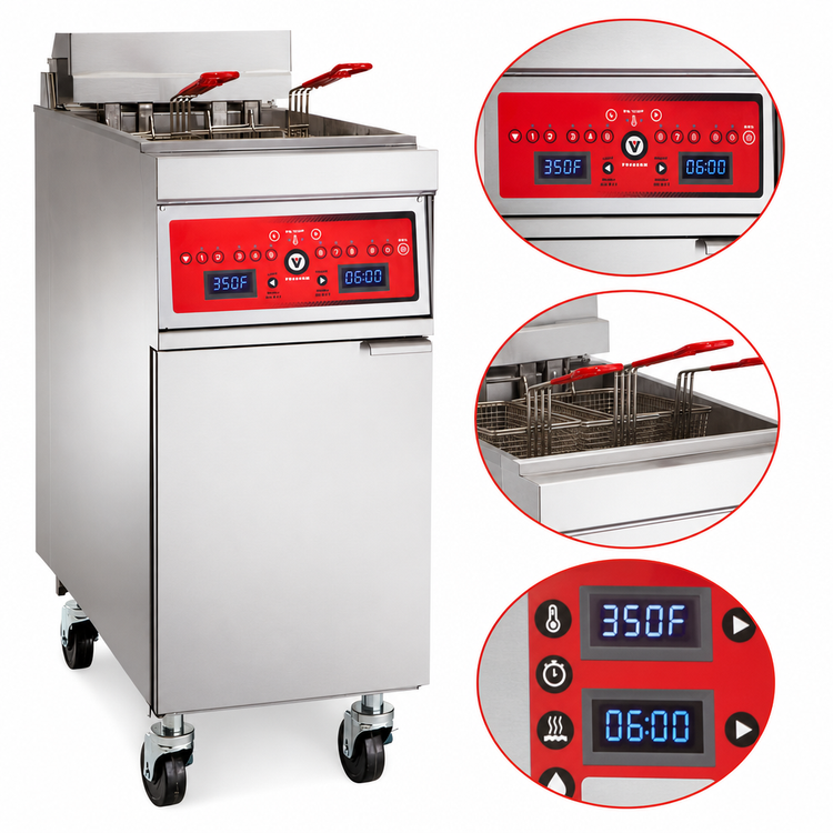 Product image #4 for Vulcan 1ER85D 21-Inch Heavy-Duty Free-Standing Electric Fryer, 85 lb. Capacity, Digital Controls