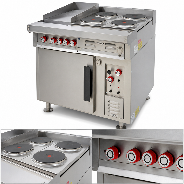 Product image #4 for Lang Marine 36-Inch Heavy Duty Electric Range with 3 Hot Tops and Convection Oven Base
