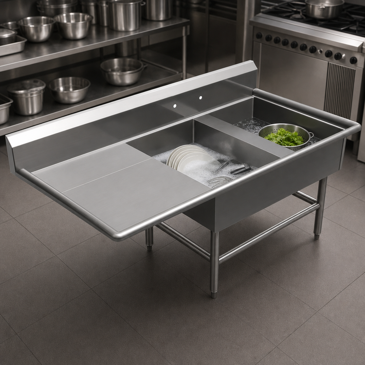 Product image #3 for John Boos Pro-Bowl 2-Compartment Sink with 30-Inch Left Drainboard, 14-Gauge Stainless Steel