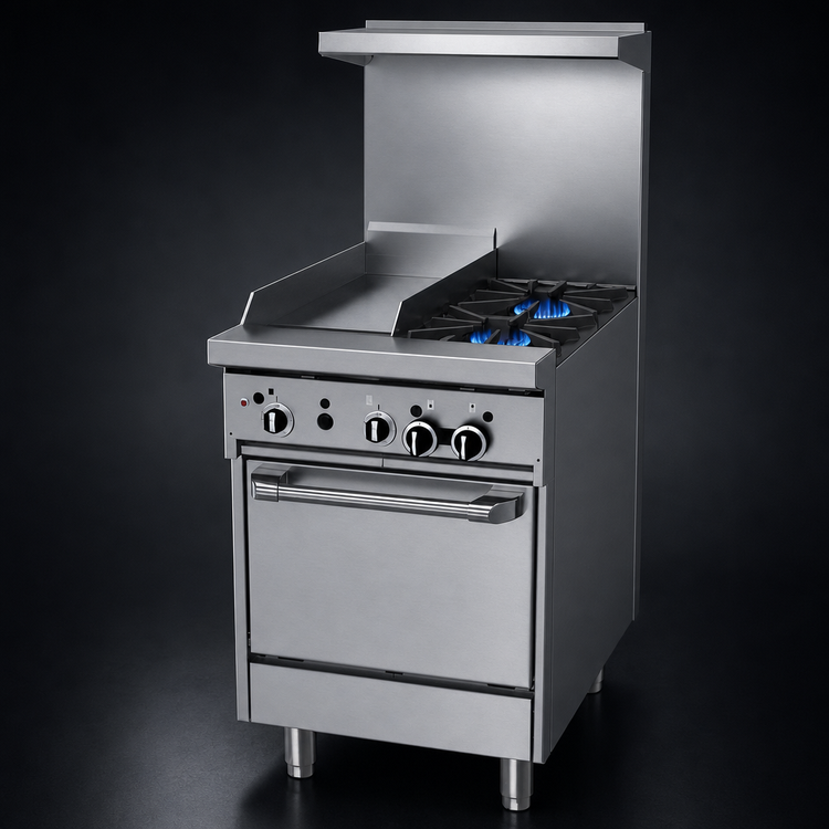 Product image #3 for Garland GFE Starfire Pro 24-Inch Gas Restaurant Range with 2 Open Burners, 12-Inch Thermostatic Griddle and Space Saver Oven