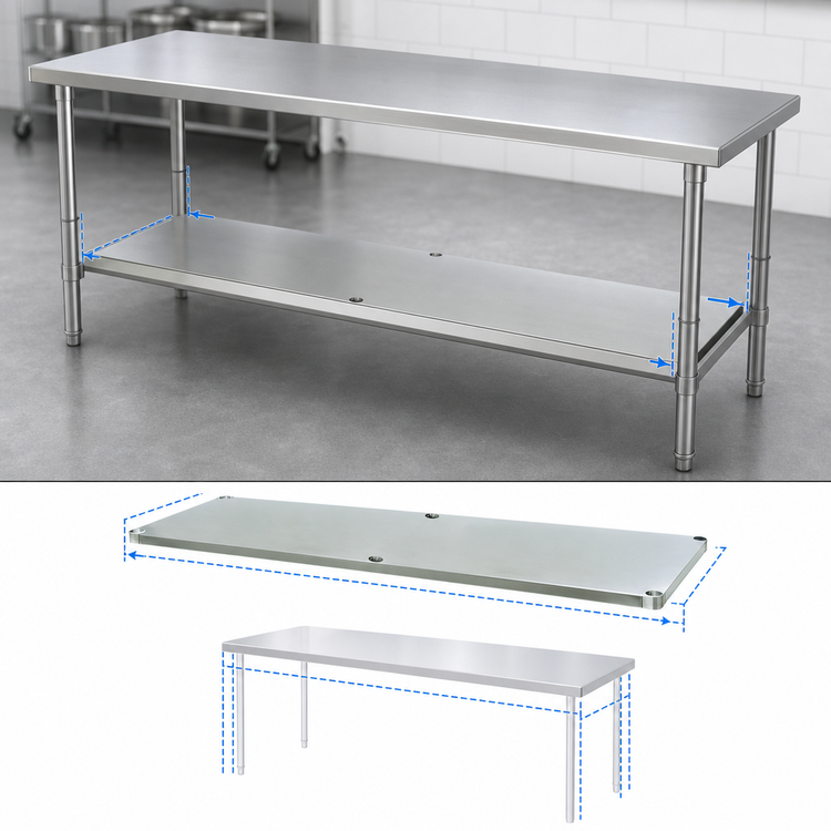 Product image #3 for Advance Tabco Galvanized Work Table Undershelf for 132"W x 36"D Tables