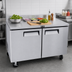 Thumbnail image #3 for Atosa Two-Section Reach-In Worktop Refrigerator with Backsplash and Solid Doors, 17.2 Cu. Ft.