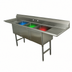 Thumbnail image #3 for Advance Tabco Special Value Series 90-Inch 3-Compartment Fabricated Sink with Left and Right Drainboards