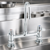 Thumbnail image #3 for Equip 8-Inch Centers Deck Mount Low-Lead Mixing Faucet with Rigid Gooseneck and Lever Handles