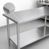 Thumbnail image #3 for Stainless Steel Work Table, 48 x 24 x 36 Inches, 14-Gauge Top, Open Base with Undershelf, No Backsplash