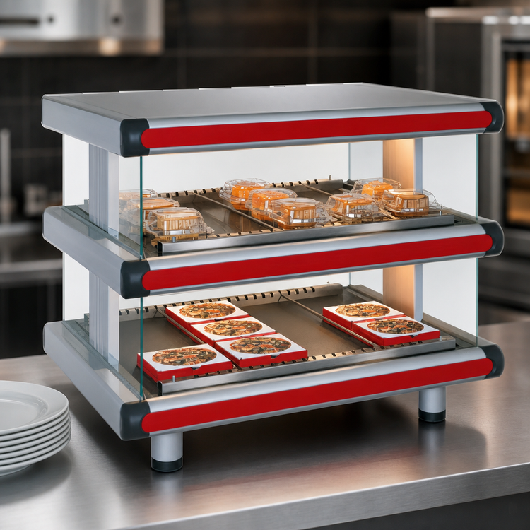 Product image #3 for Hatco Glo-Ray Designer Horizontal Hot Food Display Warmer, Countertop, 2-Shelf