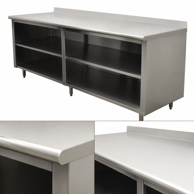 Product image #3 for Advance Tabco Special Value Series 120" x 30" Stainless Steel Economy Work Table with 5" Backsplash and Mid Shelf