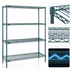 Thumbnail image #3 for Redipak Red-i-Pak 4-Tier Wire Shelving Unit, 60W x 24D x 74H Inches, Blue-Green Hybrid Epoxy Finish