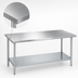 Thumbnail image #3 for Duke Manufacturing 84-Inch Stainless Steel Work Table with Galvanized Undershelf, Open Base, No Backsplash