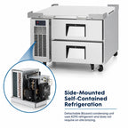 Thumbnail image #3 for Everest Refrigeration ECB36D2 36-3/8-Inch Two-Drawer Chef Base Refrigerator, Self-Contained Side-Mounted, Stainless Steel