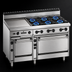 Thumbnail image #3 for Bistro 60-Inch Gas Restaurant Range with 6 Open Burners, 24-Inch Griddle, Space Saver Oven and Convection Oven