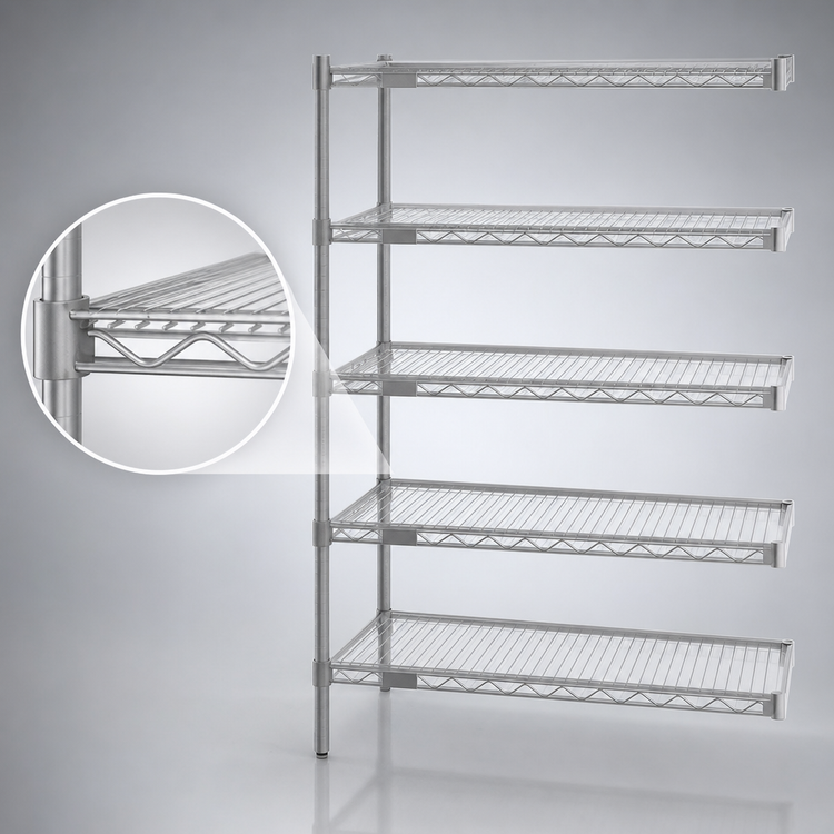 Product image #3 for EagleGard 5-Tier Add-On Wire Shelving Unit, 60W x 21D x 86H
