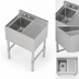 Thumbnail image #3 for Single-Compartment Underbar Sink with Right Drainboard, 24 x 18.75 x 32 Inches