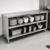 Thumbnail image #3 for John Boos Open Front Stainless Steel Dish Cabinet with Mid-Shelf, 120 Inch Wide