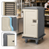 Thumbnail image #4 for Cambro MDC1418T16 Tall Profile Meal Delivery Cart, 16-Tray Capacity, 2 Compartments, 14 x 18 Tray Size, Granite Gray With Cream Door