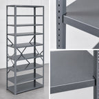Thumbnail image #3 for Quantum IRONMAN 75-1236-8 8-Shelf Open Stationary Steel Shelving Unit, 36W x 12D x 75H Inches, 400 lb. per Shelf