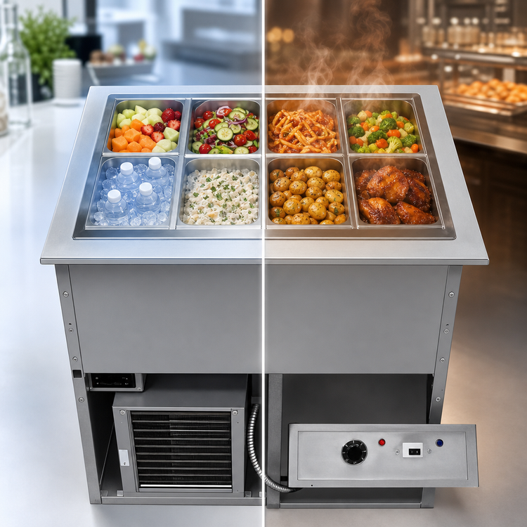 Product image #3 for Randell RCHB-3-208 Drop-In Hot/Cold Combination Food Well, 3-Pan, 208V